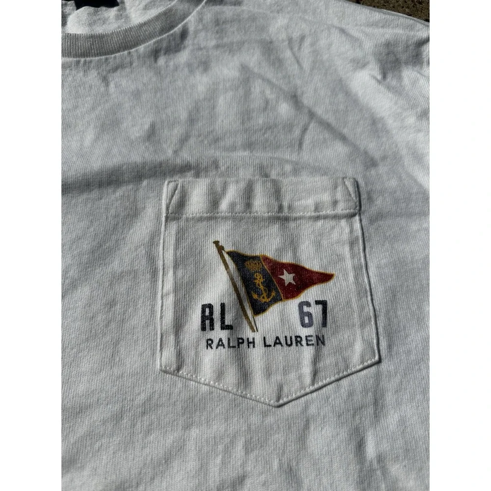 Polo Ralph Lauren Men's T Shirt Sz Large White‎ Preppy Travelers Explorer